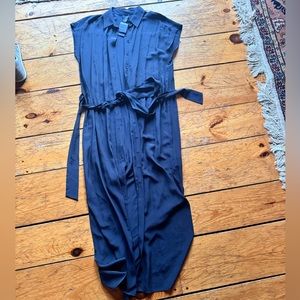 Black silk button up dress Club Monaco